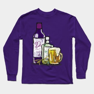 Beer, Gin, and wine Long Sleeve T-Shirt